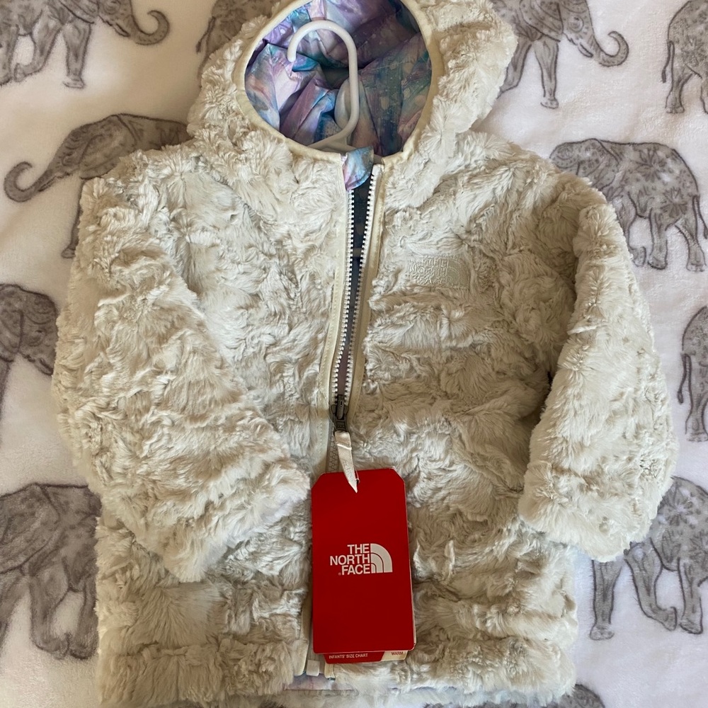North Face Fuzzy Reversible Girls Jacket.